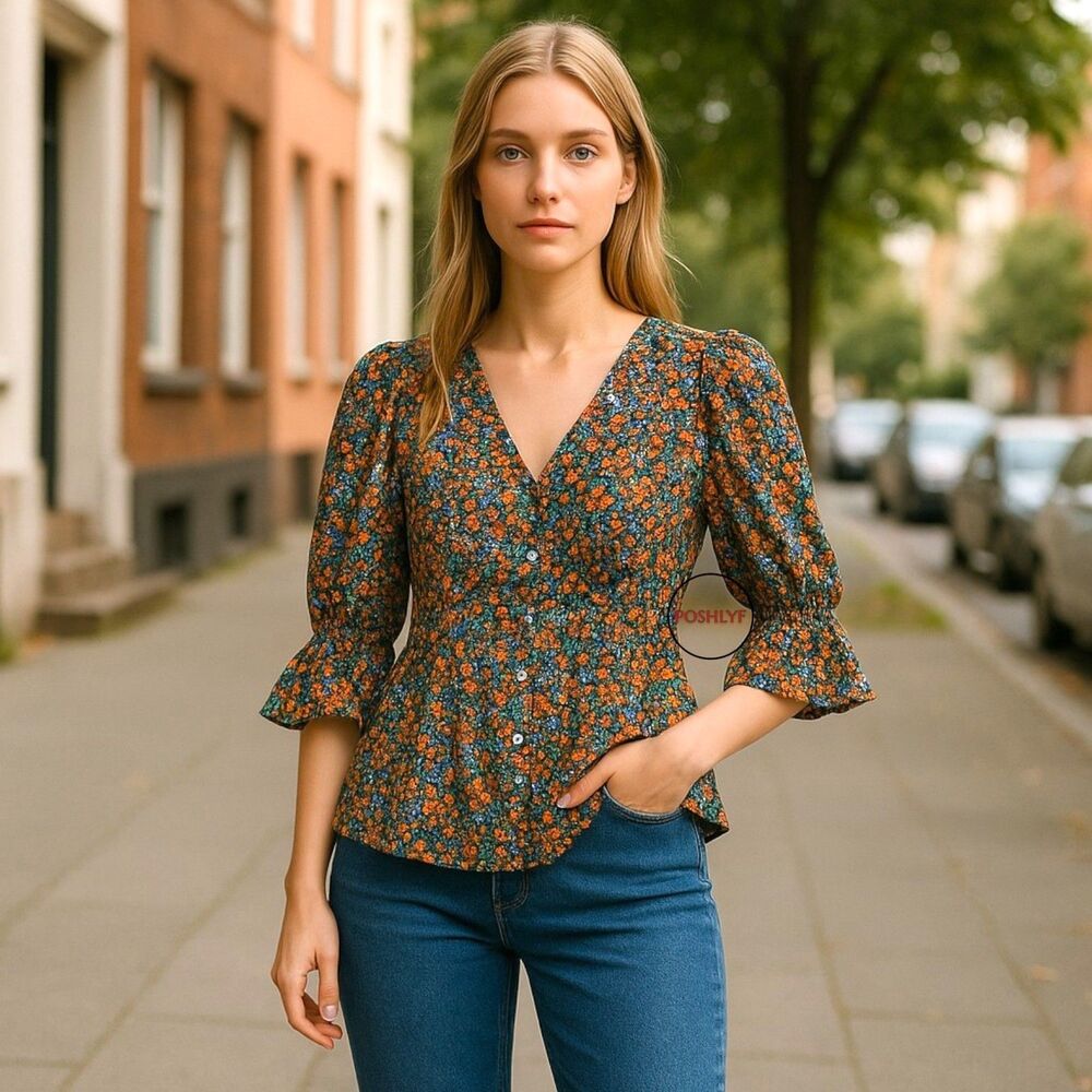 Free People I Found You Print Blouse XS